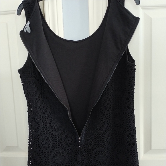 DKNY Black Lace Sheath Dress Back Zipper Detail M - Picture 8 of 12